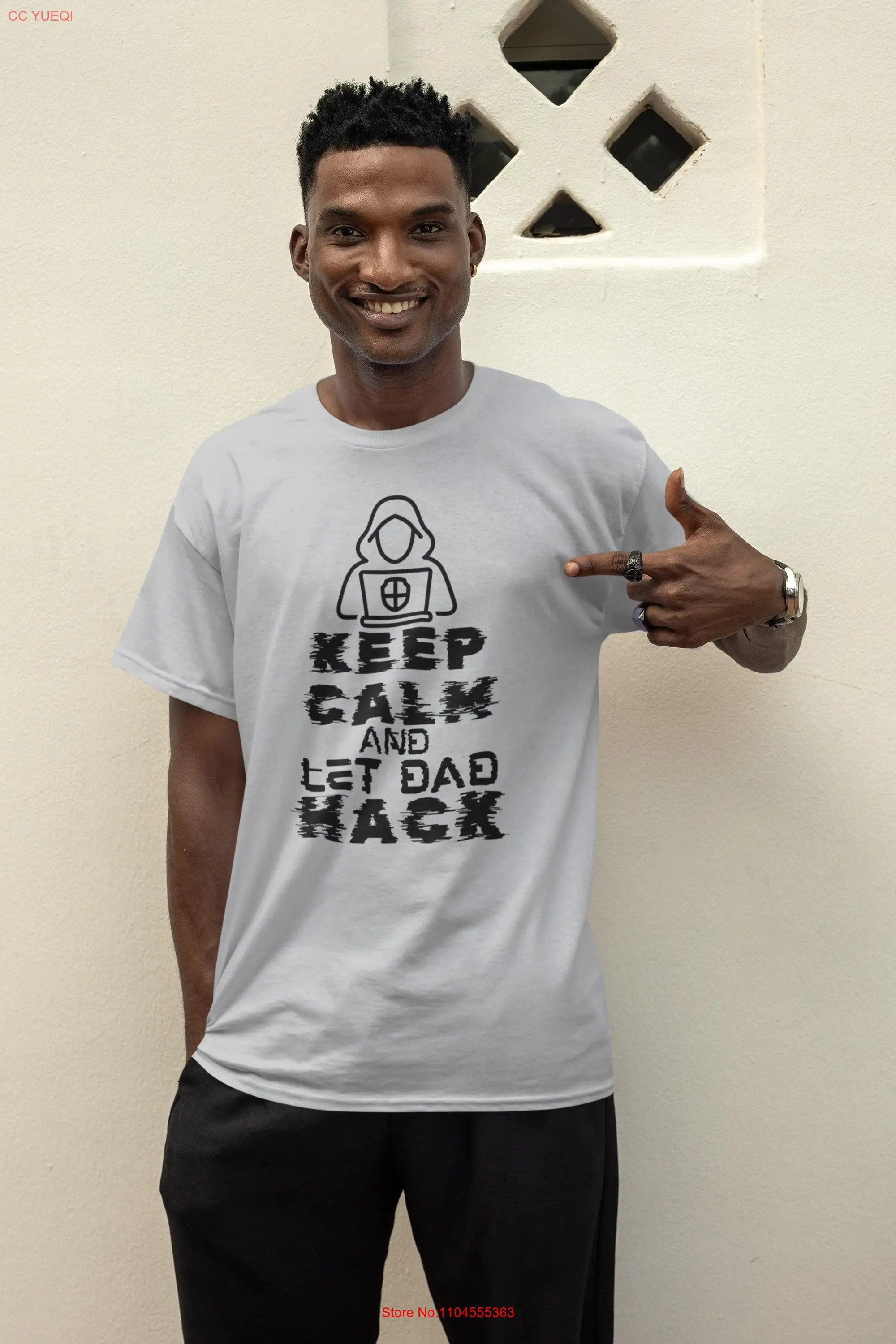 

Keep Calm and Let Dad Hack T Shirt Fun Tech IT EnthusiasT long or short sleeves