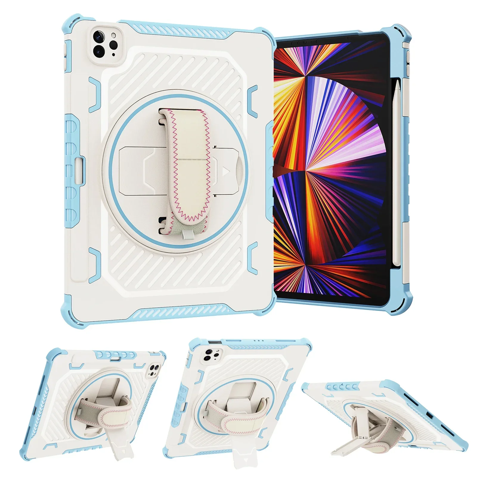 Für iPad Pro 11 12,9 13 M4 M2 2022 2024 2020 Fall Stoßfest Stand Abdeckung iPad Air 4 5 10,9 "10th 11th A16 11 Fall Zurück Funda Capa