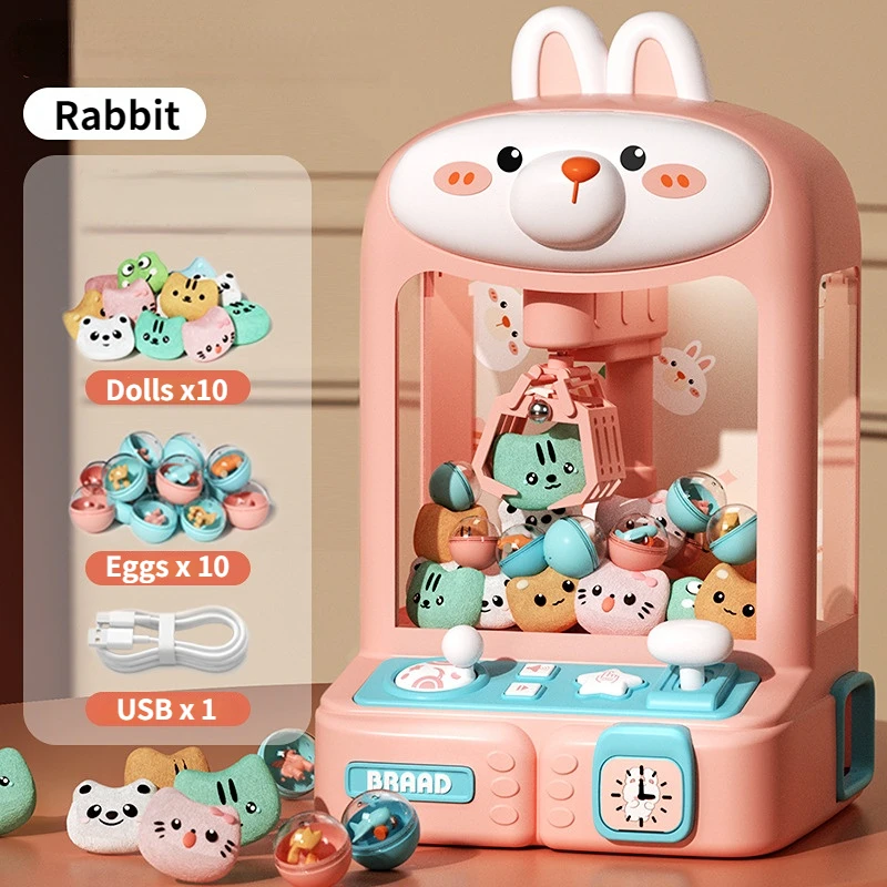 Automatische münzbetriebene Spielen Mini Klaue Maschine Kinder Elektrische Arcade Kran Twisted Egg Puppe Maschinen Spielzeug Kinder Geburtstag Geschenke
