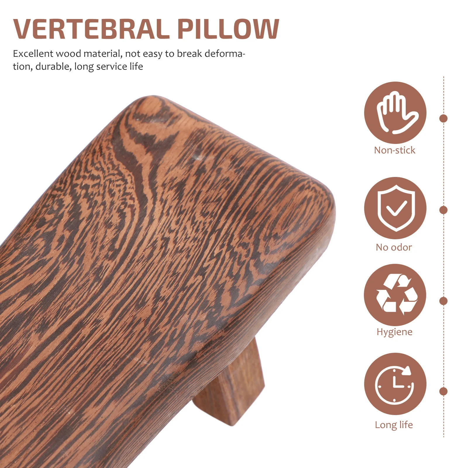 

Natural Chicken-Wing Wood Cervical Solid Wood Neck Pillow For Bedroom Sauna Use Comfortable Massage Pillow