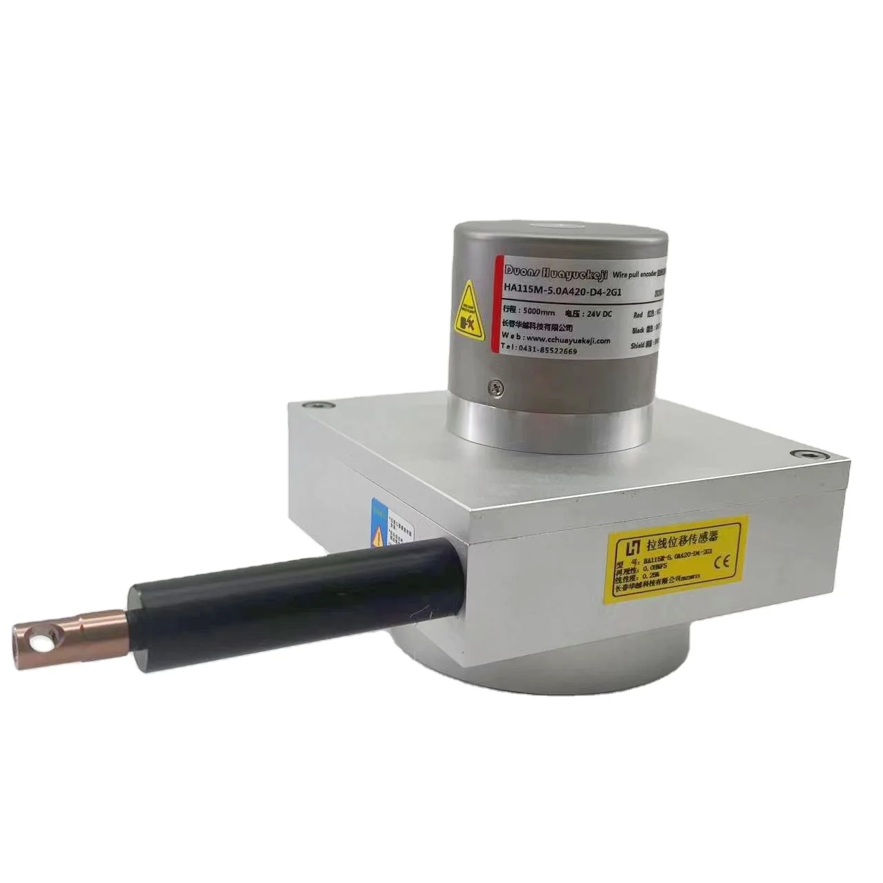 The output signal is 485 absolute value of the pull line displacement encoder