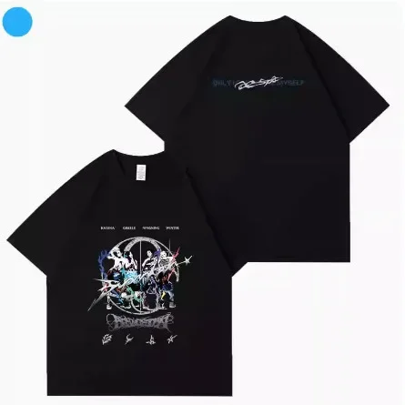 Kpop Armageddon T-shirt KARINA GISELLE WINTER NINGNING Fashion Pattern T Shirt Women Men High Quality Cotton Short Sleeve Tee