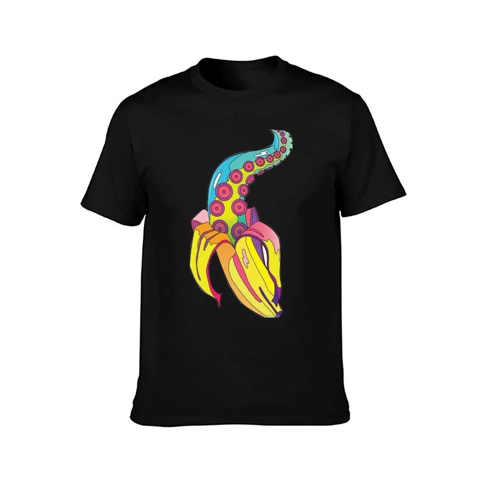 Mix between octopus and banana T-Shirt Summer Casual Cotton Tee Oversized Streetwear Tops Vintage Graphic Print 100% Cotton
