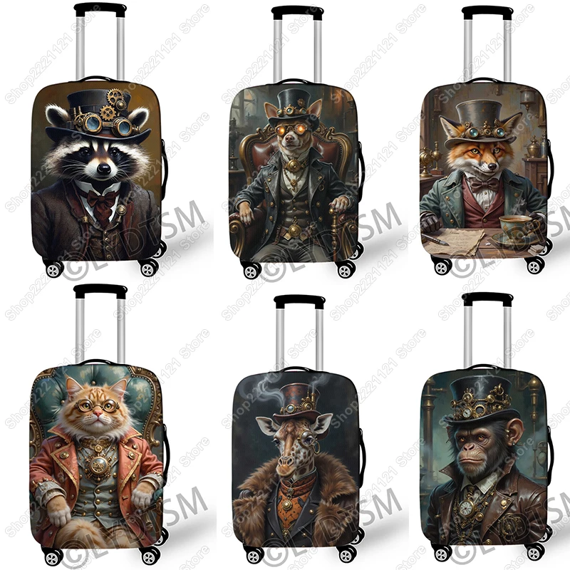

Steampunk Animals Print Luggage Cover for Travel koala / fox Elastic Trolley Case Covers Anti-dust Suitcase Protective Cover