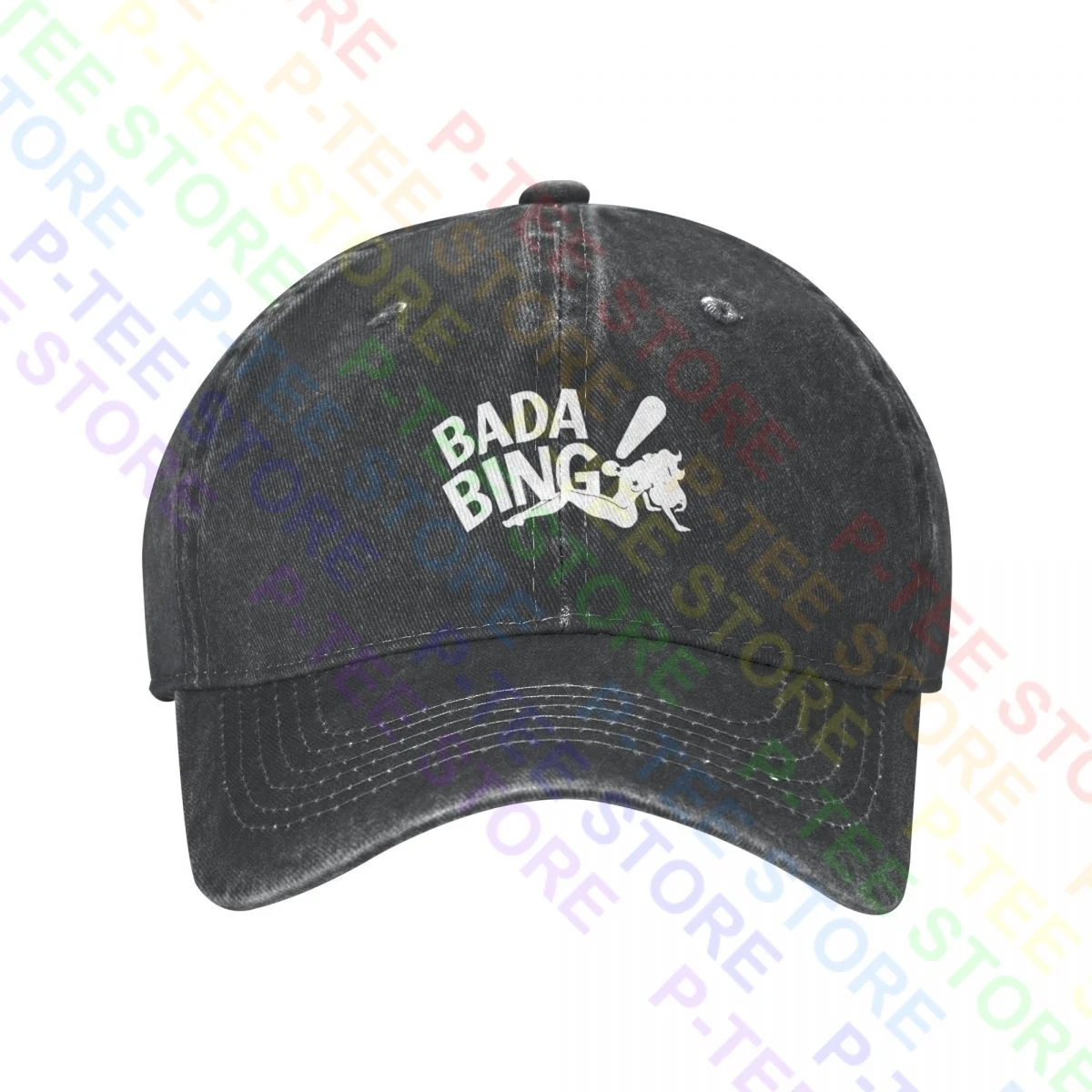 Bada Bing Sopranos Retro Cool Mob Gangster Vintage Mafia Washed Denim Baseball Cap Trucker Hats Summer