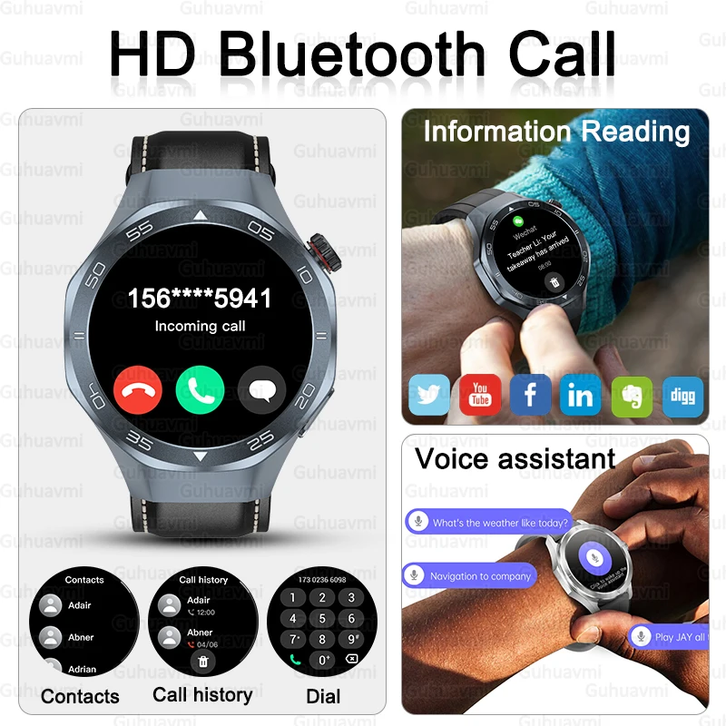 2025 ساعة أصلية جديدة GT5 Pro ساعة ذكية 1.53 بوصة HD AMOLED شاشة GPS مسار معدل ضربات القلب بلوتوث دعوة البوصلة ساعة ذكية للرجال