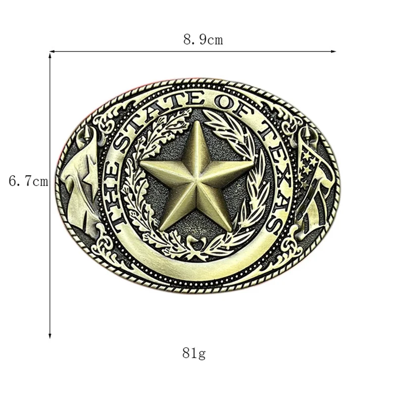 Texas five-pointed belt buckle Western style