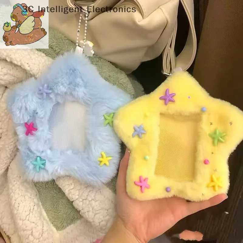 Cute Plush Photo Card Holder Photo Albums Decor Cover Case Kpop Idol Bus Card Protector Bag Picture Photo Sleeves Card Cases