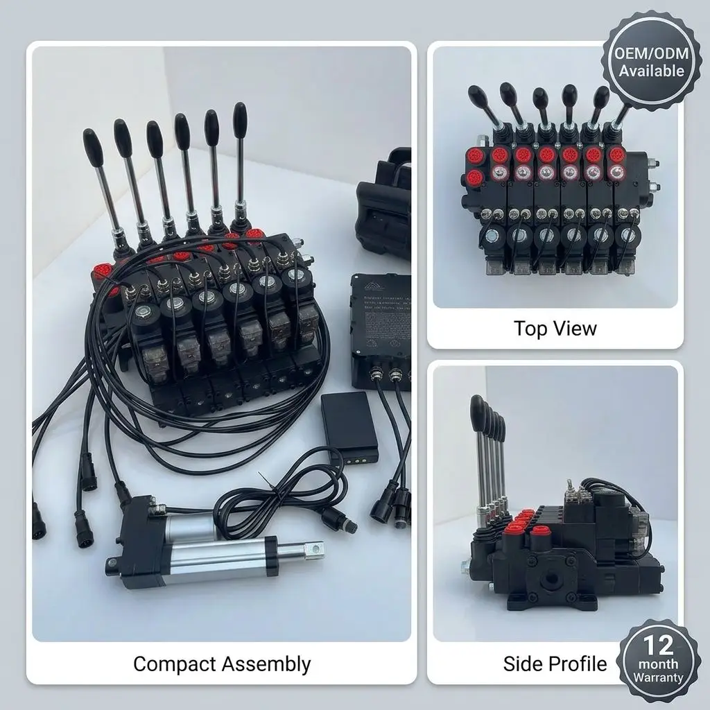 

Full Kit 6 Channel Wireless Proportional Remote Control for Hydraulic Multi-way Valve Truck Crane Modification Radio Remote
