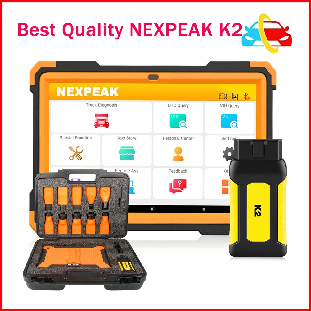 NEXPEAK K2 Инструменты для диагностики тяжелых грузовиков Дизельный OBD-сканер Полный системный анализ данных ECU Сброс Регулировка пробега/DPF/ABS