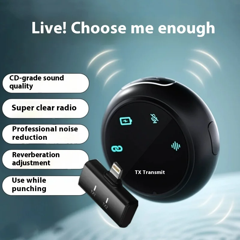 SOAIY MK.50 Lavalier Microphone Wireless Receiver Collar Style Live Streaming Equipment Anchor Recording Noise Reduction Mic