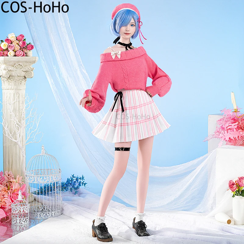 

COS-HoHo Nikke The Goddess Of Victory Rem Sweater Pure Flower Game Suit Lovely Uniform Cosplay Costume Halloween Party Outfit