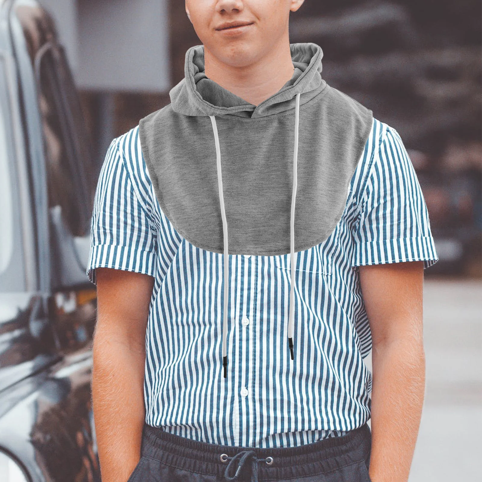 ياقة مزيفة قابلة للفصل للجنسين دافئة للسفر اليومي في الهواء الطلق، نمط متعدد الوظائف، سهل المطابقة، خياطة يدوية للملابس #6