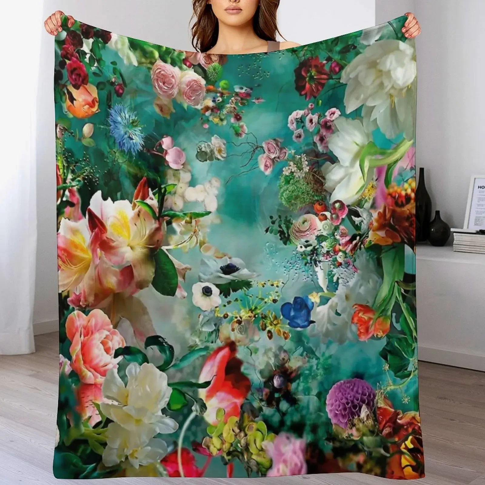 Magic Flower Garden Throw Blanket Sofa Throw funny gift Bed Blankets