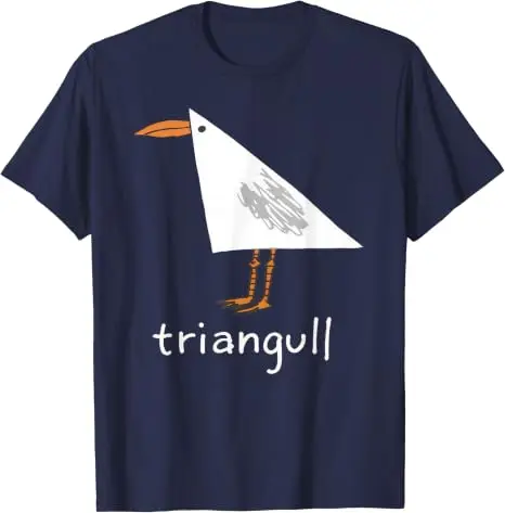 Triangull Dreieck Möwe Vogel Wortspiel Lustiges Strand-T-Shirt Y2k Vogelkunst Grafik-Bekleidung Weiche Baumwolle Kurzarm-T-Shirts Neuheit – Detail 17