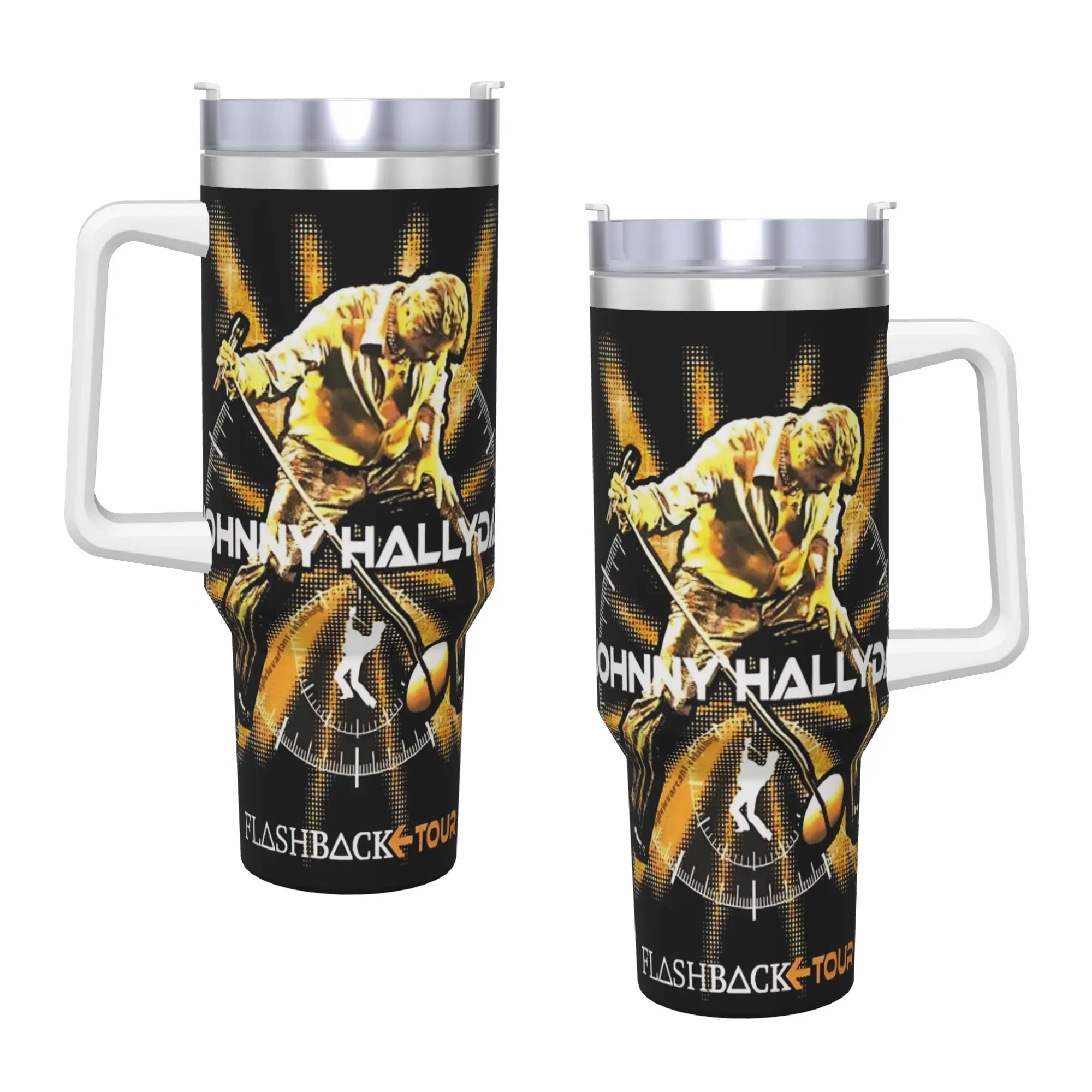 

Термокружка из нержавеющей стали Rock Star Johnny Hallyday, сохраняющая тепло для горячих напитков, автомобильная кружка, дорожная бутылка для воды