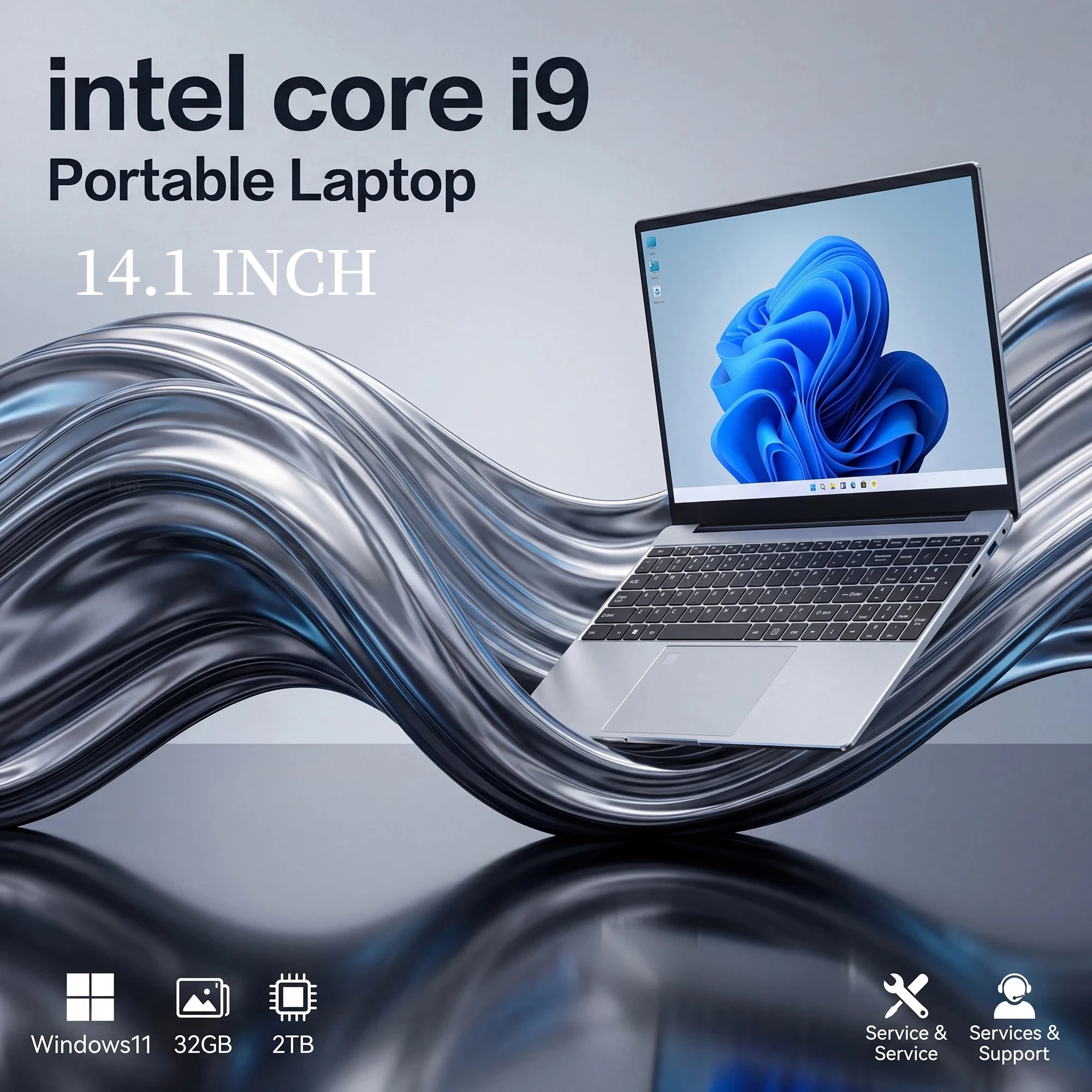Portable Computer Intel Core I9-9900 14.1 Inch  Windows 11 Pro Laptops 16GB RAM 1TB SSD Office Gamer Study Notebook Computer PC