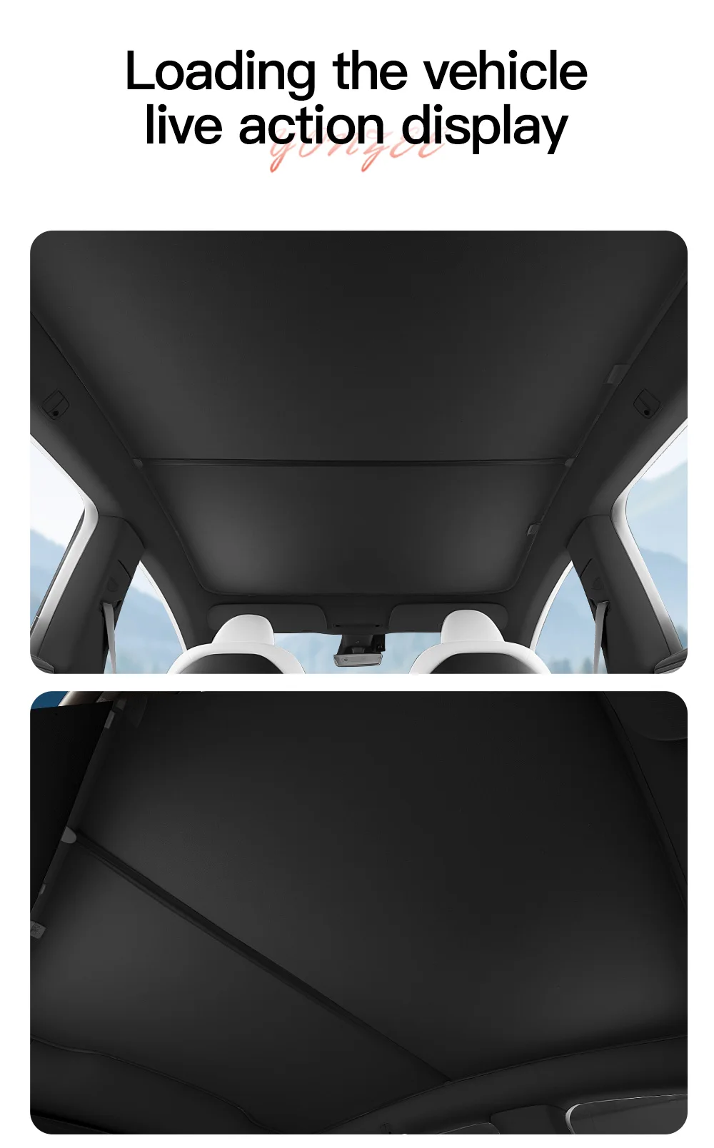 YZ Für Tesla Model YL Graphene Black Sky Screen Sonnenschutz Wabenförmiger Dachfenster-Magnetschutzpanel – Detail 26