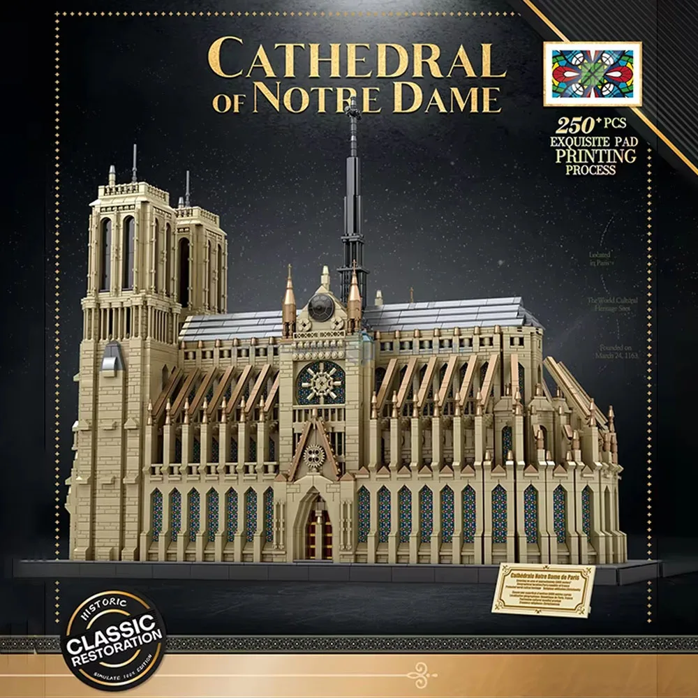 Creator 66016 สถาปัตยกรรมโลก Notre Dame Cathedral Gothic ชุดจําลอง City Modular Building Blocks ของขวัญ 8868PCS