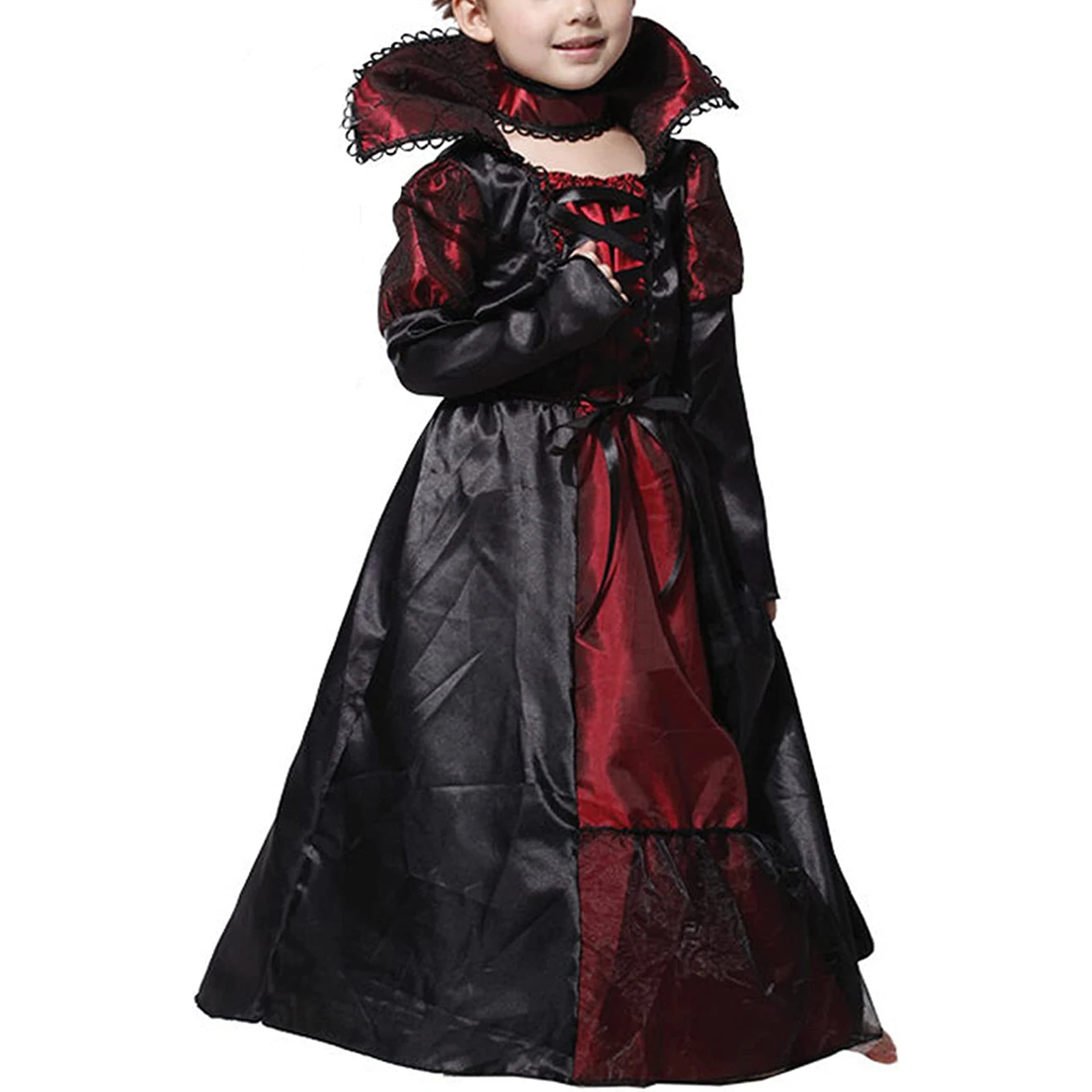 Girls Royal Vampire Halloween Costumes Child Vampiress Role Play Cosplay Dress Up