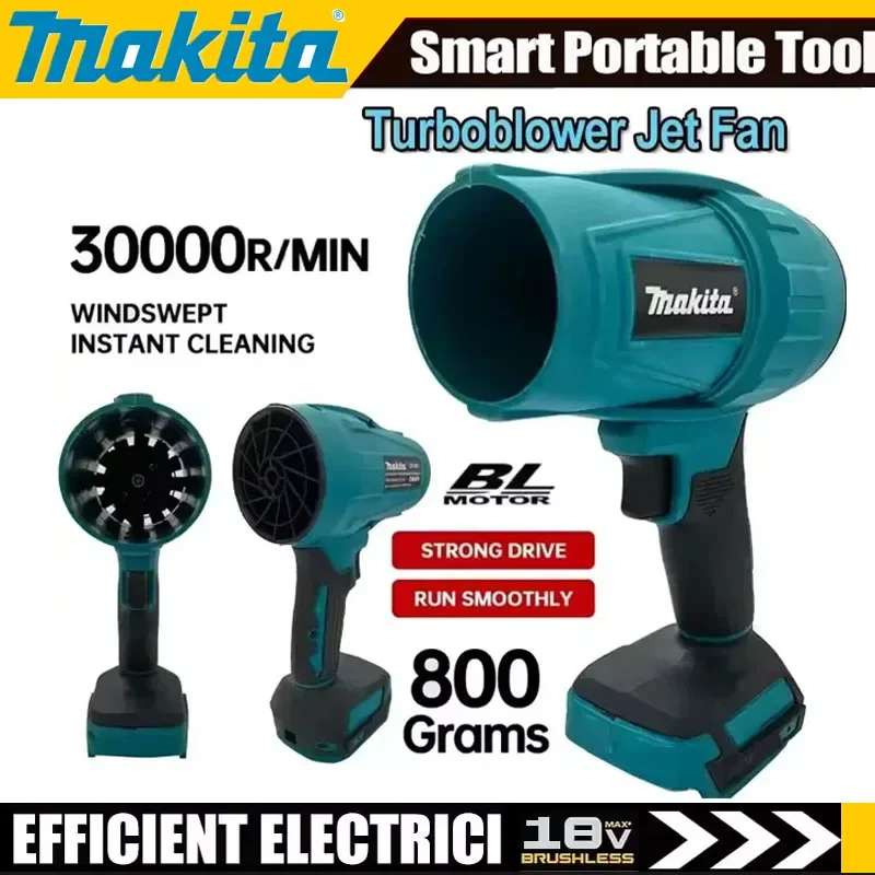 

Makita 30000RPM Violent Blower Turbo Jet Fan 18V Electric Air Duster Wind Speed Turbo Rechargeable with Light Car Cleanin Tool