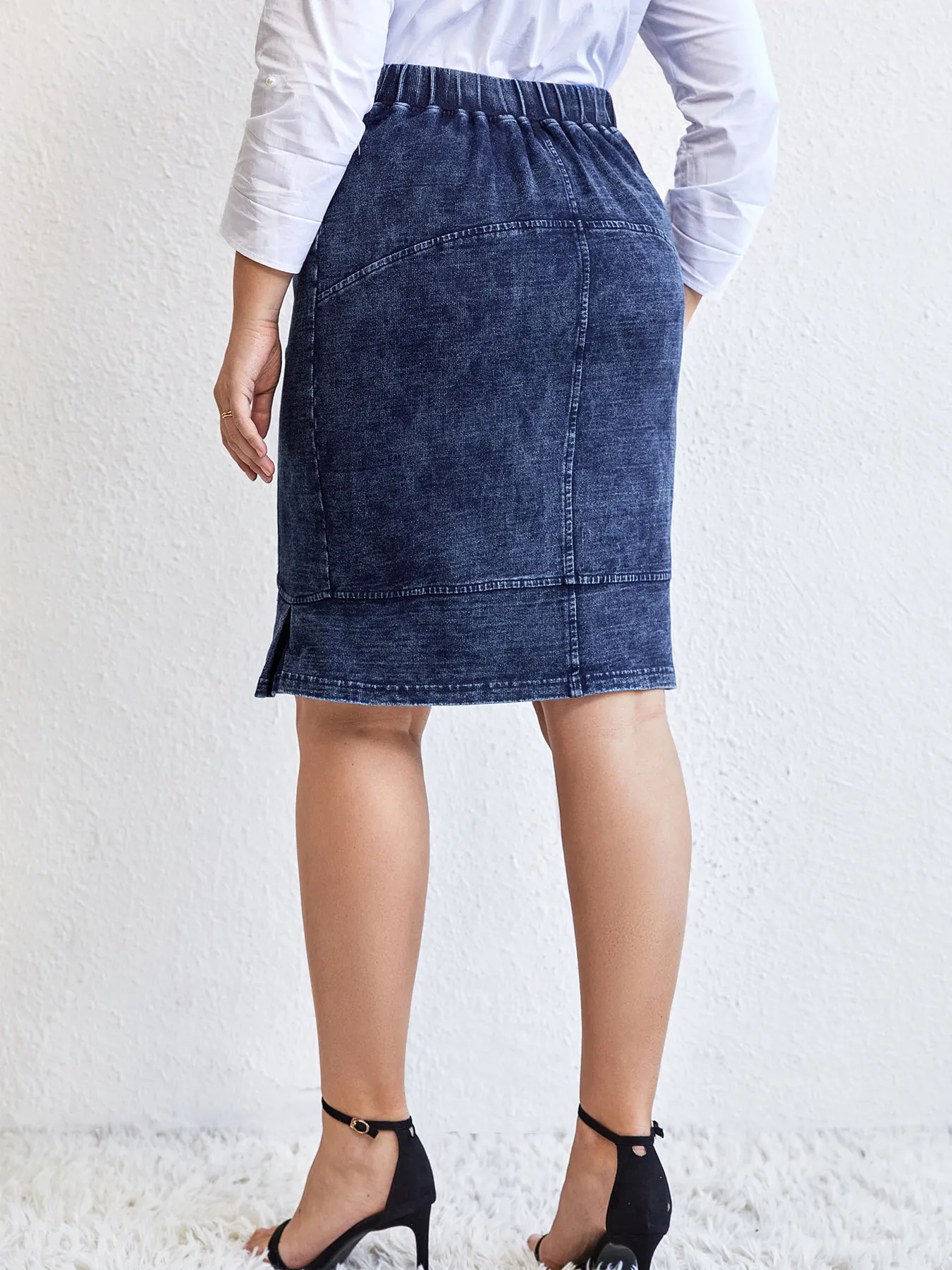 Falda de moda tejida de talla grande para mujer para primavera y otoño