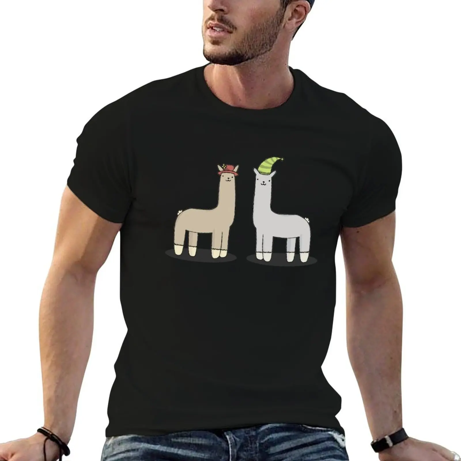 llamas with hats T-Shirt Work Casual Loose Fit T-Shirt