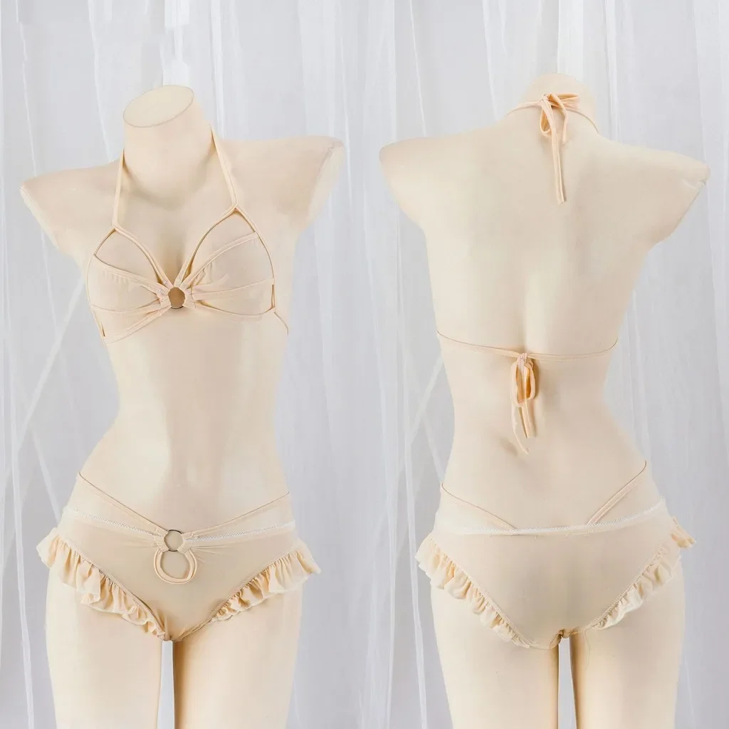 

Женское нижнее белье, экзотические комплекты, домашняя ночная рубашка для сна, трехточечные бюстгальтеры-бикини, топ, трусы, трусики, косплей, униформа для ролевых игр