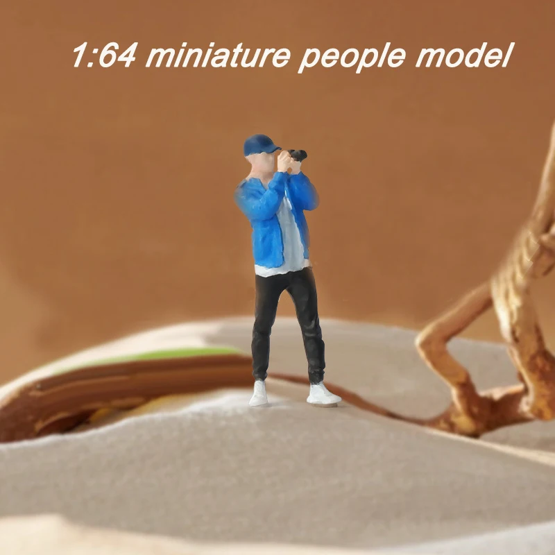 Mini-Maßstab 1:64 Farbe Menschen Fotograf Figur Modellbausatz Gemalte Charaktere Landschaftslayout Diorama-Materialien – Detail 5