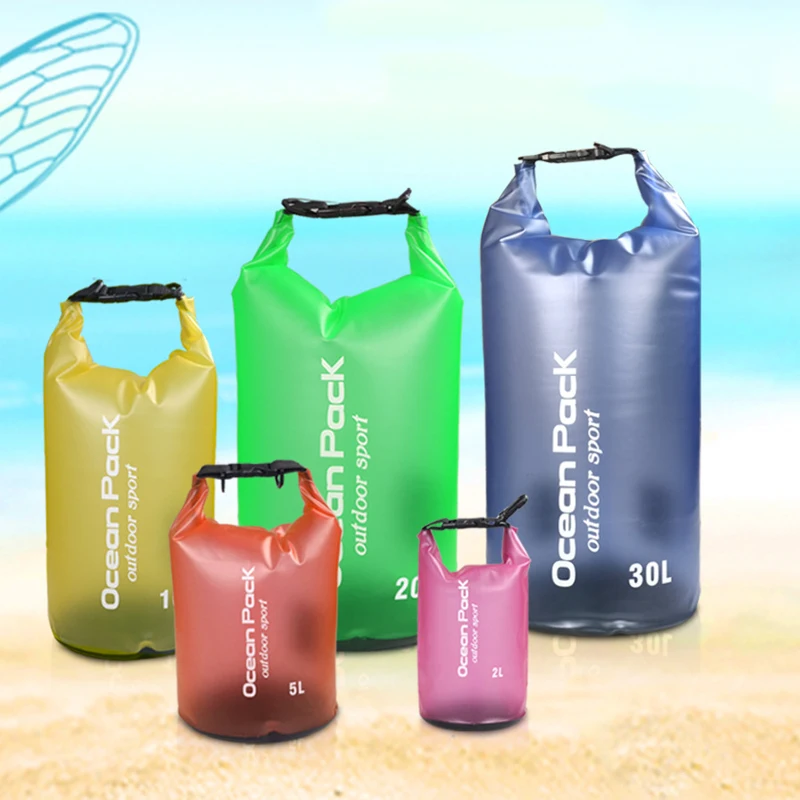2/5/10/15/20L PVC Waterproof Swimming Bag Dry Sack Waterproof Floating Dry Gear Bags For Boating Fishing Rafting Swimming
