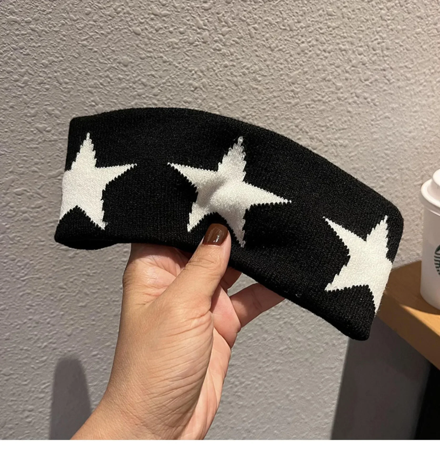 1 Pcs Black Headbands for Women No Slip Soft Hair Accessories Stars Head Wraps for Women Yoga Workout