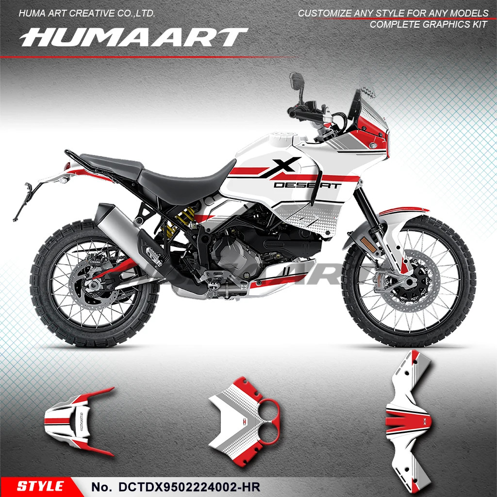 HUMAART Adhesive Sticker Vinyl Graphics for Ducati DESERT X 2022 2023 2024, DCTDX9502224002-HR