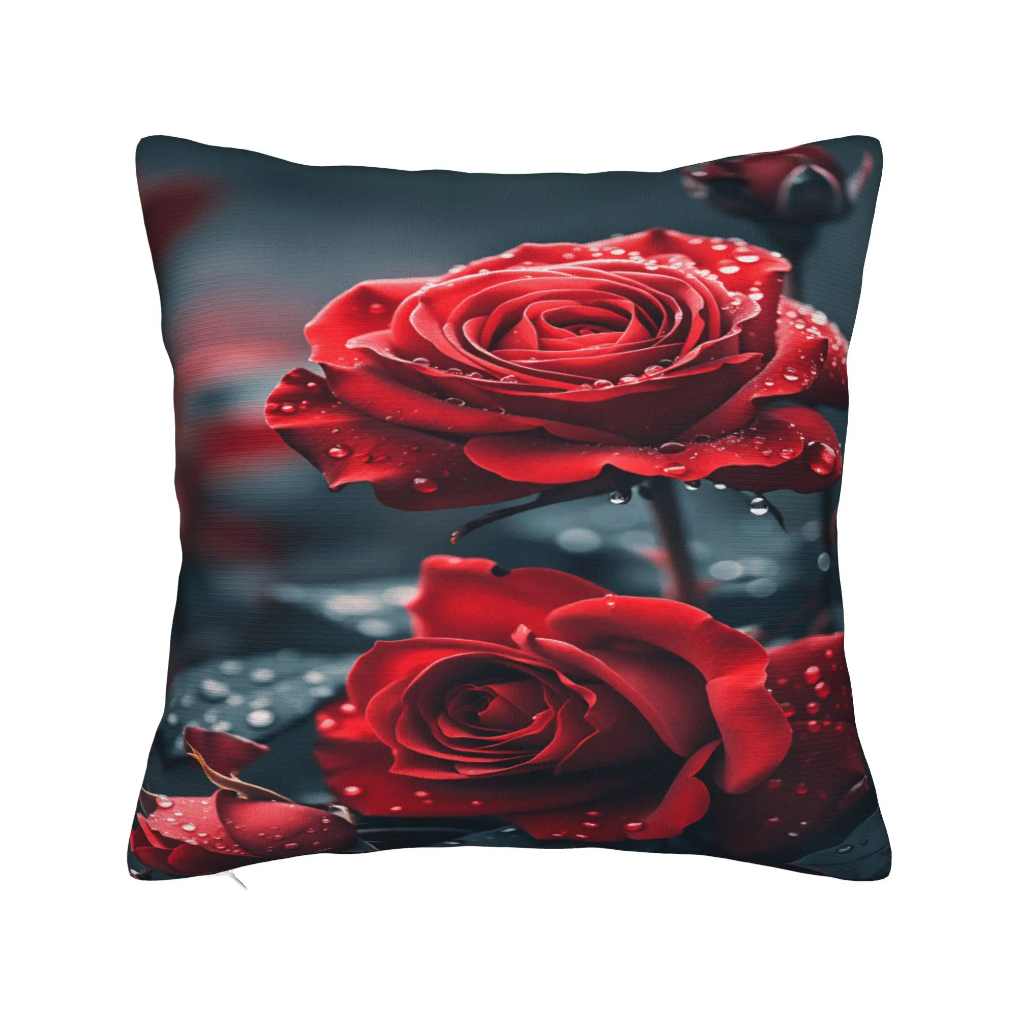 Valentine's Day Romantic Red Rose Pillow Cover  Funny Pillow Case For Wedding Party Home Decor Soft Cushion Cover Birthday Gift