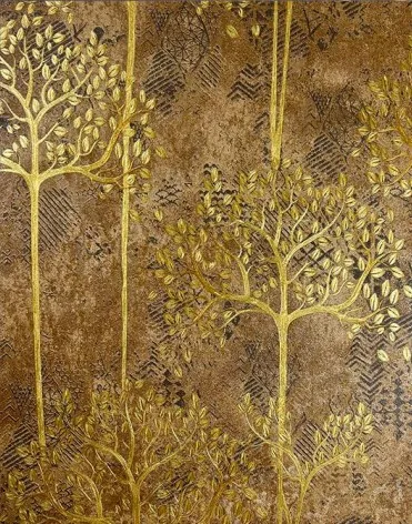 Papel De Parede Golded Rich Tree Wallpaper Luxe 3D-reliëfbehang voor woonkamer slaapkamer Ои - afbeelding 1