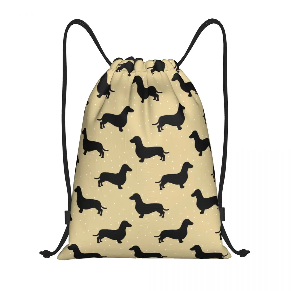 

Short Hair Dachshund Cream Pattern Sausage Dog Drawstring Bags for Training Yoga Backpacks Men Wiener Sports Gym Sackpack