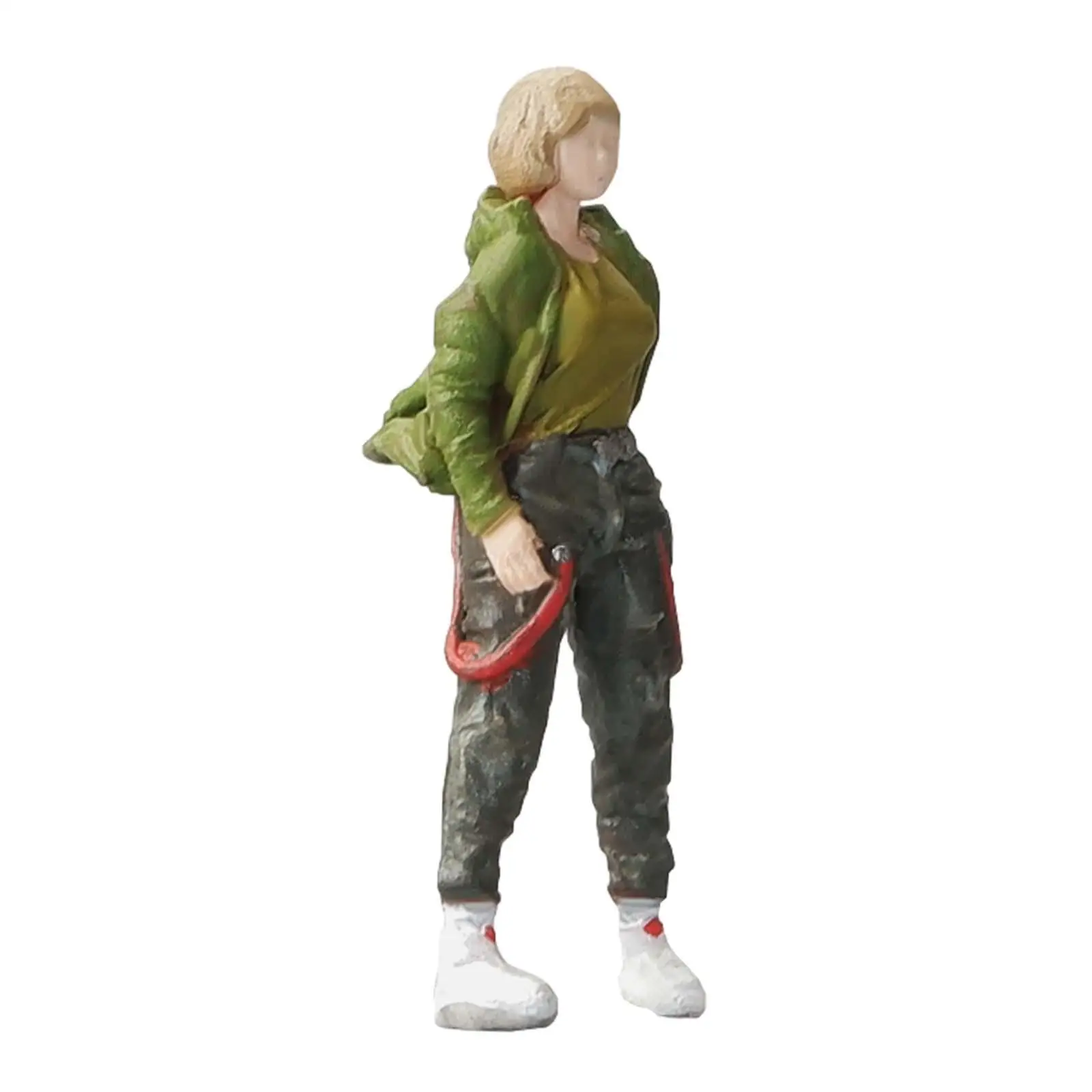 1:64 Cool Girl Figure modello di scena di posa indipendente per ornamento da tavolo Micro paesaggio progetti fai da te Layout di Scene in miniatura