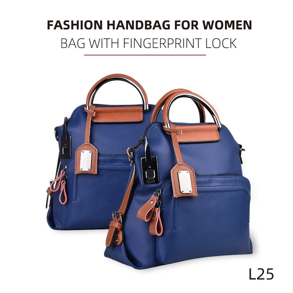 L25 New Women\'s Bag Fingerprint Unlock Dual Shoulder Backpack Fashion Handbag Single Shoulder Crossbody Bag