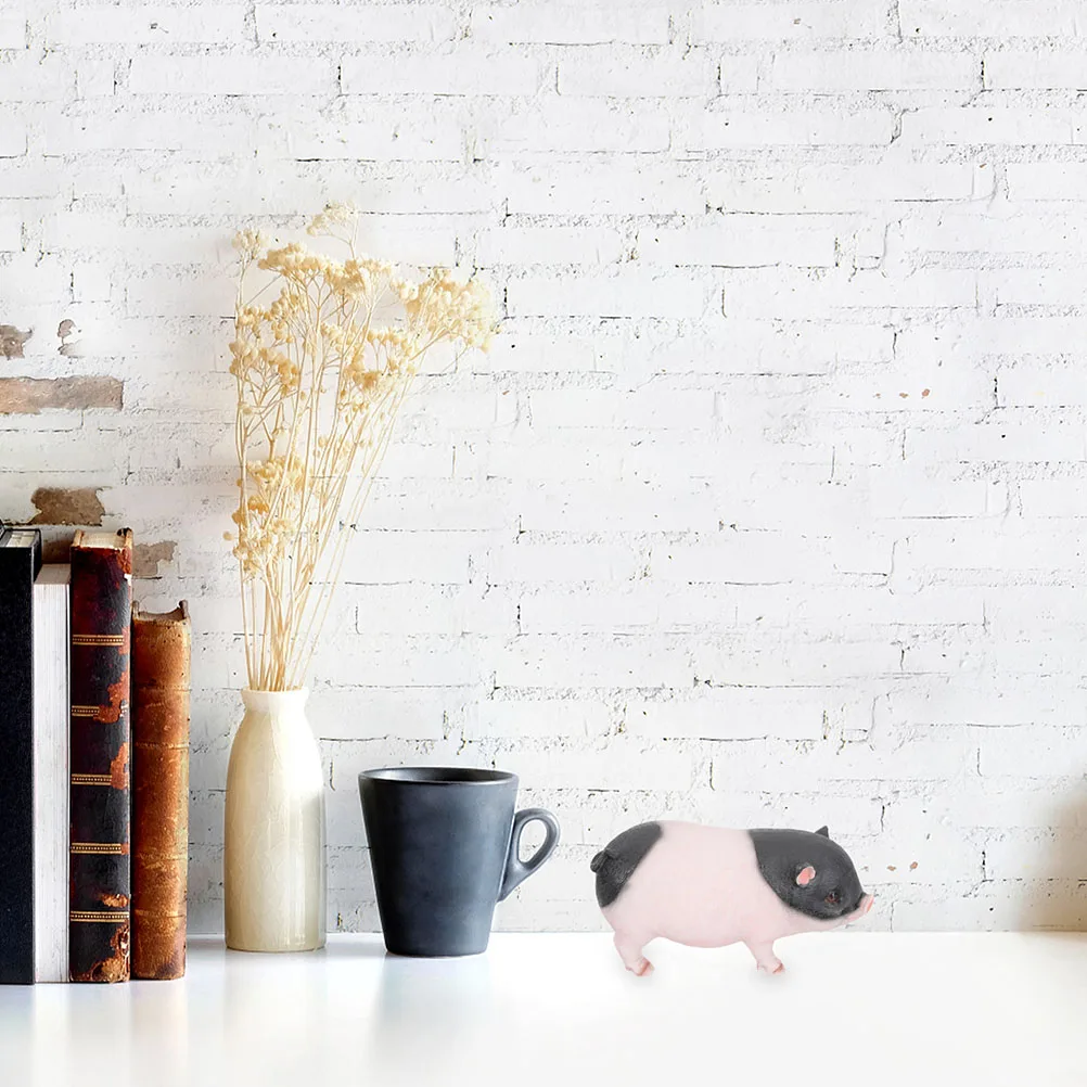 

2Pcs Adorable Simulated Pig Resin Craft Exquisite Home Tabletop Decoration Pig Figurine Resin Craft Home Tabletop Adorn