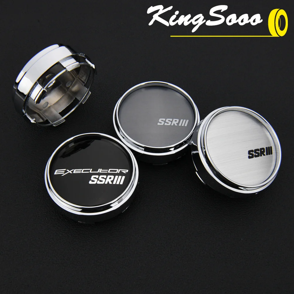 4 pezzi JDM Clip 62mm tappo ruota Sport Rim Cap SSR Center Caps coprivolante coprimozzo nero e argento