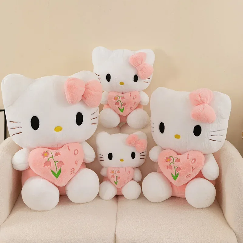 

35cm Sanrio Heart Hugging Hello Kitty Plushies Stuffed Animal Toys Cute Heart Hugging Pillow Plush Toy Pillow Birthday Gift