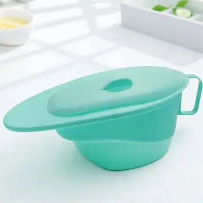 1 قطعة Bedpan مع غطاء خفيف الوزن محمول متين من البلاستيك رعاية المسنين طريح الفراش المريض وعاء المرحاض للرضاعة للرجال والنساء #6
