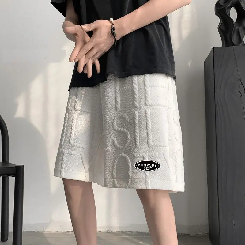 Waffle Shorts for Men and Women Summer Jacquard Shorts Casual Loose Fashion Instagram Sports Pants Beach Pants