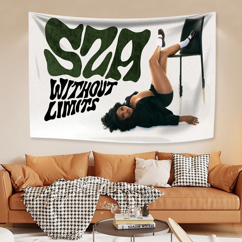 American Pop Singer Tapestry SZA Album Poster Home Decoration Wall Hanging Background Cloth Bedroom Dormitory Decor Sofa Blanket