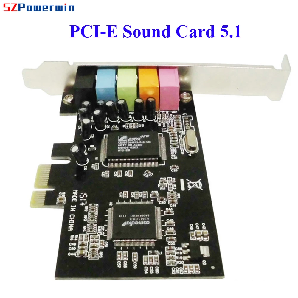 Powerwin PCI-E Sound Card 5.1 Desktop Computer Built-in Independent PCIE CMI8738 Stereo 6 Channel Fit DLS A3D1.0 DS3D DirectSoun