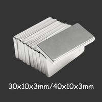 10/16pcs N30 30x10x3mm/40x10x3mm rectangular refrigerator magnets, widely used in warehouses, offices, maps, iron doors,shcool