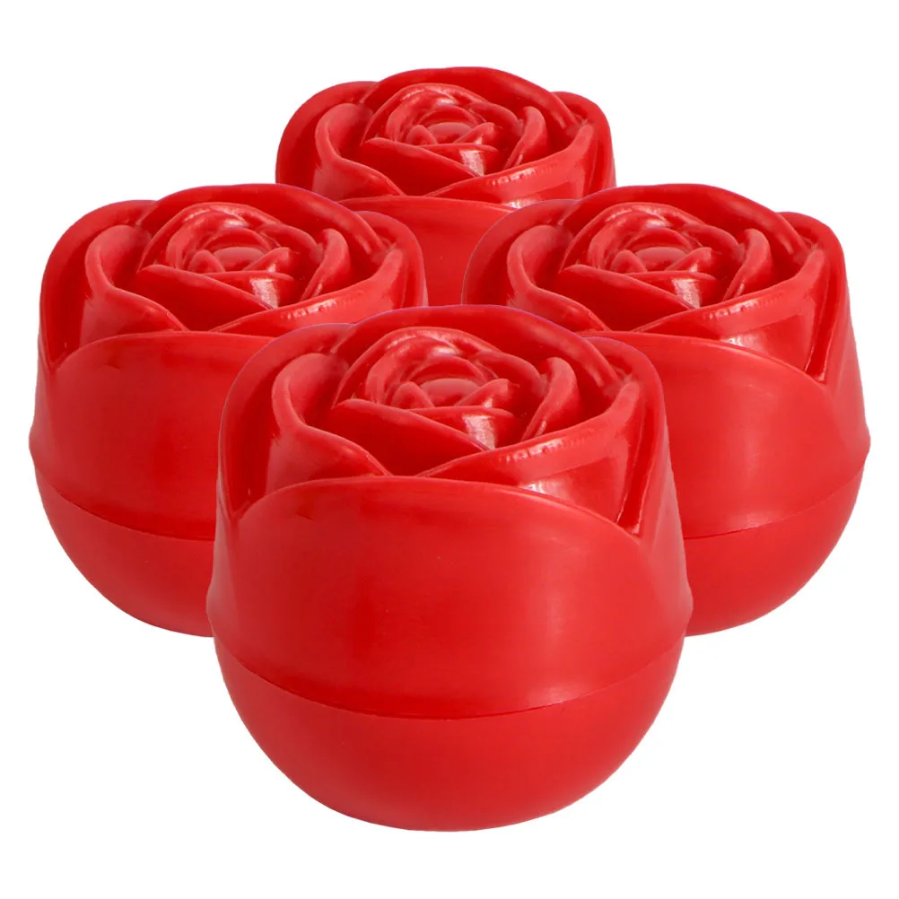 

4Pcs Rose Electronic Lights Red Faux Glowing LED Pillar Candles Operated Romantic Wedding Valentines Anniversary
