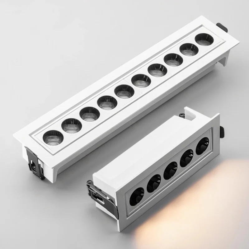 

Лампа на решетке с регулируемым углом, встроенный антибликовый прожектор, светодиодный долголинейный потолочный фоновый настенный светильник