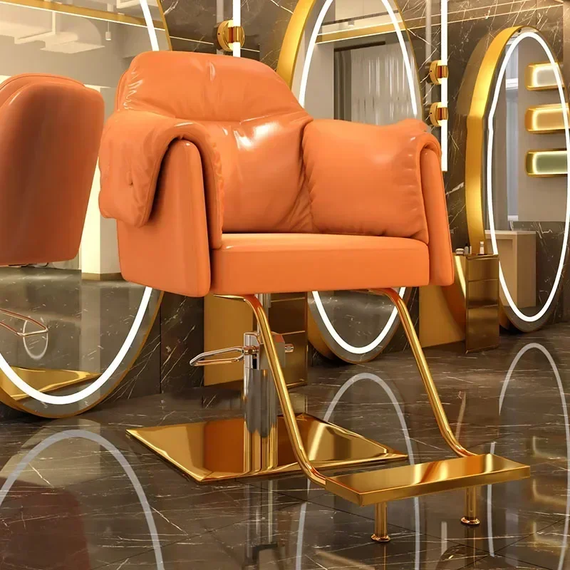 

Swivel Vintage Barber Chair Golden Rotating Pedicure Barbers Armchairs Professional Friseurstuhl Barber Equipment Furnitures