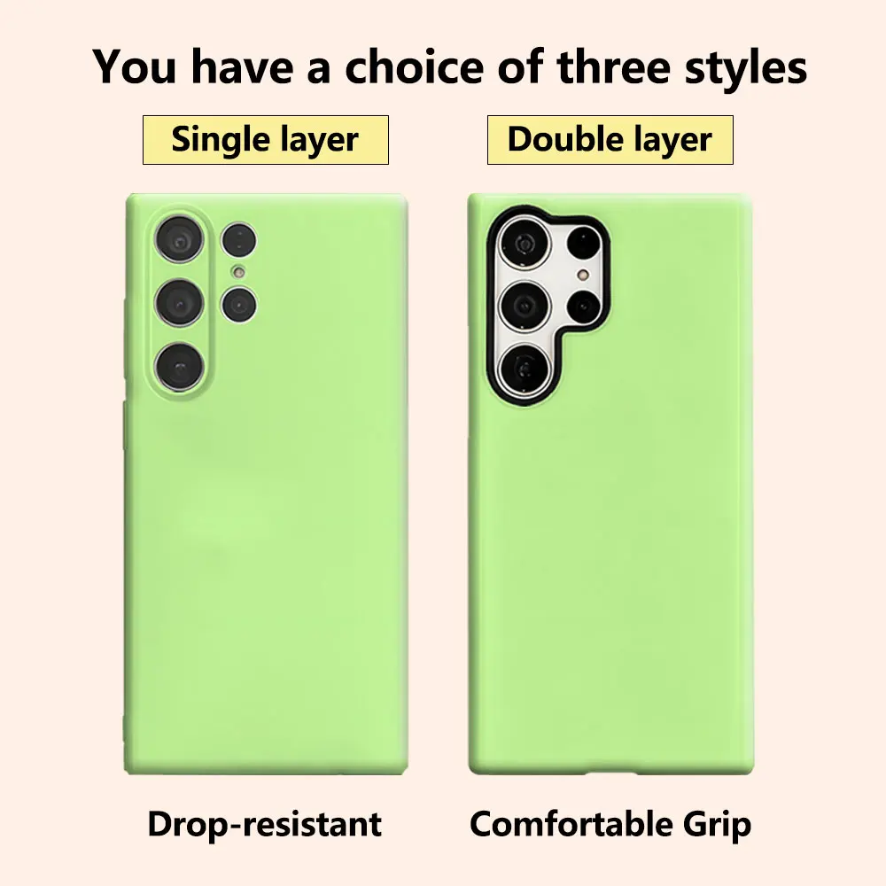 Solid Lime Green Phone Case for Samsung Galaxy S26 S25 Ultra S24 S23 Ultra Plus Shockproof Double layer tough Back Cover