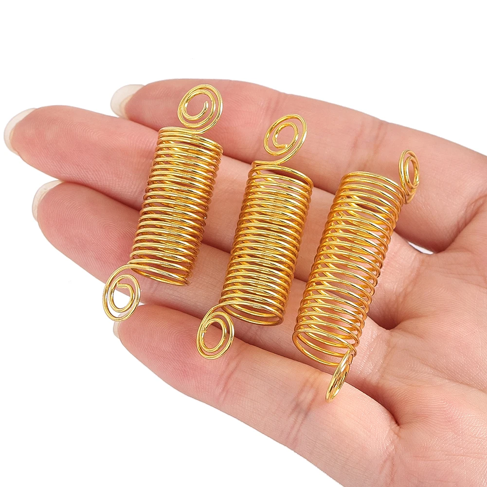 6PCS Gold Spring Coil Clasps for DIY Jewelry Making Elastic Coil Connectors for Bracelets Necklaces Jewelry Findings Accessories